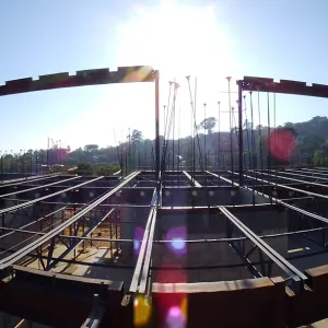 Pritzlaff Conservation Center Construction, panorama from second floor stairwell