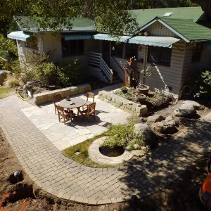 Home Demonstration Garden Renovation, view 15, looking towards southeast corner of Cottage, demolition progress