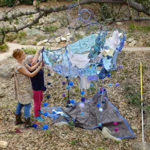 Dormant Dreams Yarn Blast, Rain Funnel Installation