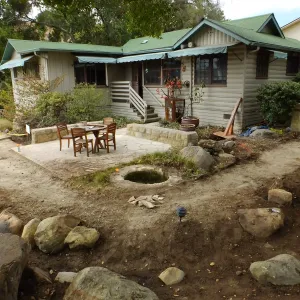 Home Demonstration Garden Renovation, view 15, looking towards southeast corner of Cottage