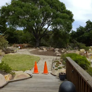 Home Demonstration Garden Renovation, view 27, looking east from deck