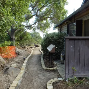Home Demonstration Garden Renovation, view 6, looking south along path east of Cottage
