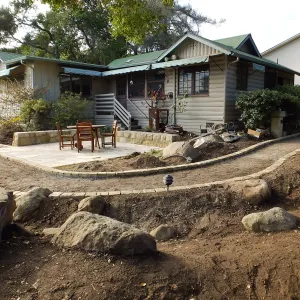 Home Demonstration Garden Renovation, view 13, looking towards southeast corner of Cottage