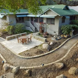 Home Demonstration Garden Renovation, view 14, looking towards southeast corner of Cottage