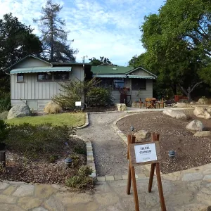 Home Demonstration Garden Renovation, view 21, panorama of south side of Cottage