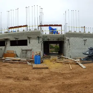Pritzlaff Conservation Center Construction, panorama of west face