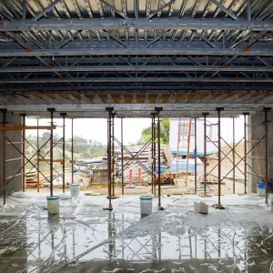 Pritzlaff Conservation Center Construction, looking south across exhibit room