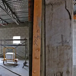 Pritzlaff Conservation Center Construction, panorama at interior entrance to Exhibit Room