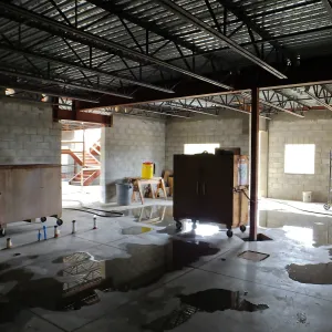 Pritzlaff Conservation Center Construction, looking northeast across first floor common area