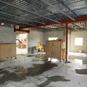 Pritzlaff Conservation Center Construction, looking northeast across first floor common area