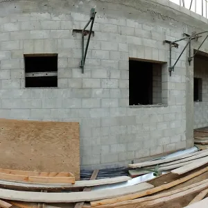 Pritzlaff Conservation Center Construction, panorama of east side