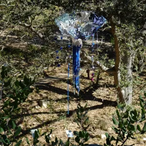 Dormant Dreams Yarn Blast Installation, Arroyo Section Rain Funnel