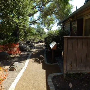 Home Demonstration Garden Renovation, view 6, looking south along path east of Cottage