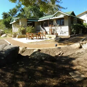 Home Demonstration Garden Renovation, view 12, panorama from southeast of Cottage