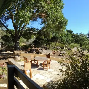 Home Demonstration Garden Renovation, view 17, panorama from south entrance of Cottage