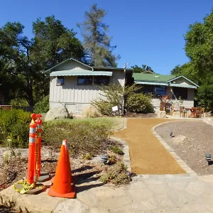Home Demonstration Garden Renovation, view 21, panorama of south side of Cottage