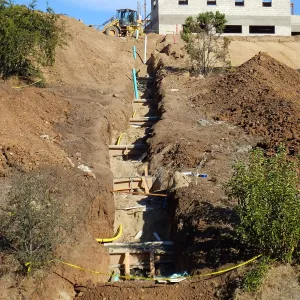Pritzlaff Conservation Center Construction, Sewer line installation