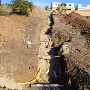 Pritzlaff Conservation Center Construction, Sewer line installation