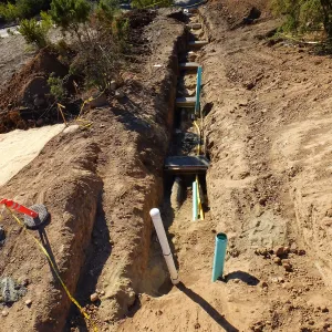 Pritzlaff Conservation Center Construction, Sewer line installation