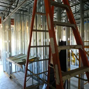 Pritzlaff Conservation Center Construction, looking southeast across first floor common area