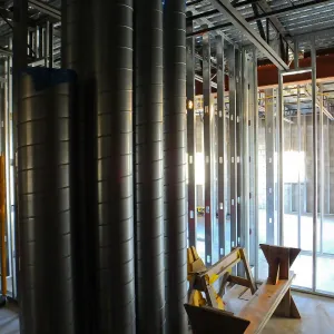 Pritzlaff Conservation Center Construction, looking northeast across first floor common area