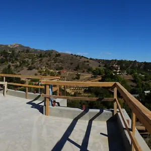 Pritzlaff Conservation Center Construction, panorama from south deck railing