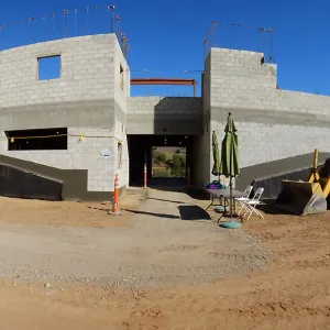 Pritzlaff Conservation Center Construction, panorama of west face