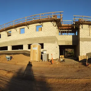 Pritzlaff Conservation Center Construction, panorama of west face