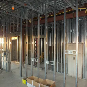 Pritzlaff Conservation Center Construction, looking southwest across first floor common area