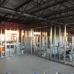 Pritzlaff Conservation Center Construction, looking southeast across wet lab area