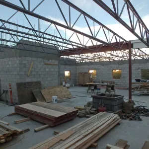 Pritzlaff Conservation Center Construction, looking southwest across Administrative office area