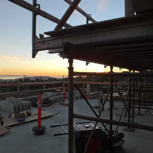 Pritzlaff Conservation Center Construction, looking southwest across deck