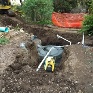 Sewer work, manhole