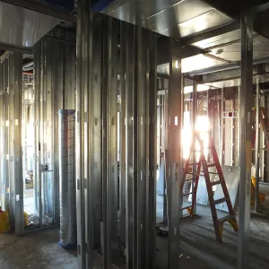 Pritzlaff Conservation Center Construction, looking southeast across first floor common area 