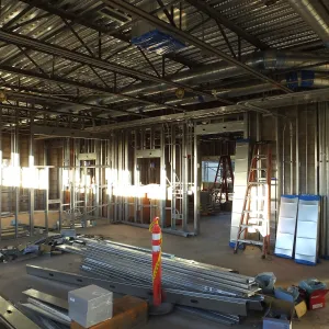 Pritzlaff Conservation Center Construction, looking northeast across dry lab area 
