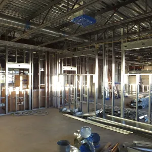 Pritzlaff Conservation Center Construction, looking southeast across wet lab area 