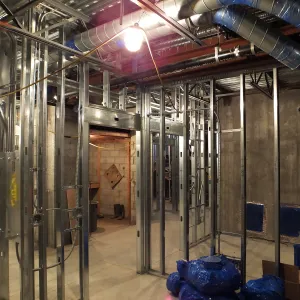 Pritzlaff Conservation Center Construction, looking northeast across IT closet 