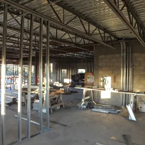 Pritzlaff Conservation Center Construction, looking northeast across Administrative office area 