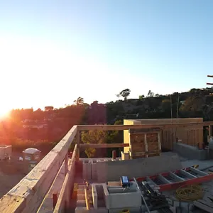 Pritzlaff Conservation Center Construction, panorama from south deck railing 