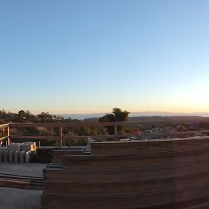 Pritzlaff Conservation Center Construction, panorama from south deck doorway 