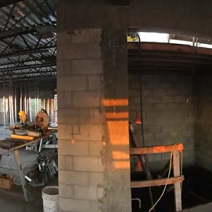 Pritzlaff Conservation Center Construction, panorama from center of second floor 