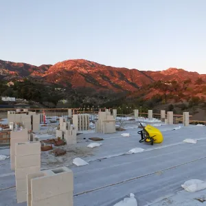 Pritzlaff Conservation Center Construction, looking northeast across roof 