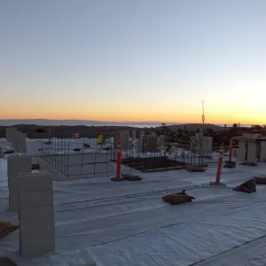 Pritzlaff Conservation Center Construction, looking southwest across roof 