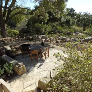 Home Demonstration Garden Renovation, view 20, looking southeast from south entrance of Cottage, first day of replanting work
