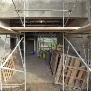 Pritzlaff Conservation Center Construction, main entrance looking east