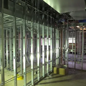 Pritzlaff Conservation Center Construction, looking northeast across first floor common area