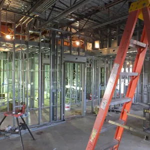 Pritzlaff Conservation Center Construction, looking northwest across first floor common area