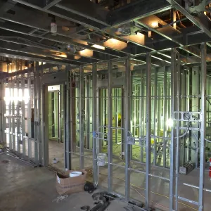 Pritzlaff Conservation Center Construction, looking southwest across first floor common area