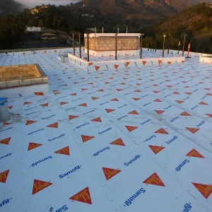Pritzlaff Conservation Center Construction, looking northeast across roof, temporary waterproofing