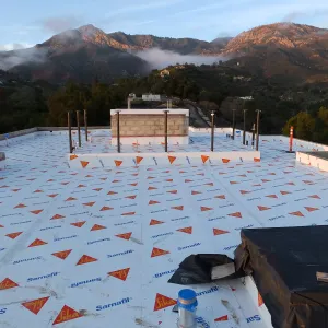 Pritzlaff Conservation Center Construction, looking north across roof, temporary waterproofing